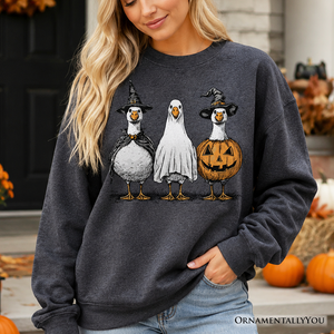 Haunting Honkers Goose Sweatshirt, Funny Halloween Costumes Sweater — view 1