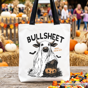 Bullsheet Halloween Bull Tote Bag, Hilarious Cow Gift Shopper for Trick-or-Treaters — view 1