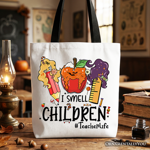 I Smell Children Witch Teacher Life Tote Bag, Back To School Halloween Gift Shopper — view 1