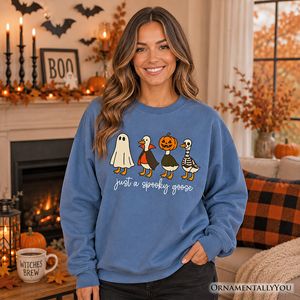 Just a Spooky Goose Sweatshirt, Funny Halloween Costumes Sweater — view 4