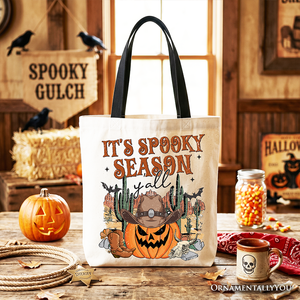 It's Spooky Season Y'all Tote Bag, Funny Western Halloween Gift Shopper for Pumpkin Cowboys — view 5