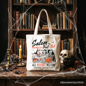 Salem Book Club Witches Tote Bag, Spooky Halloween Reading Girl Gift Shopper — view 4