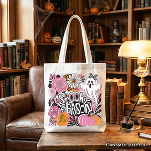 Spooky Teacher Neon Ghost Tote Bag, Retro Halloween Gift Shopper for Educators — view 4