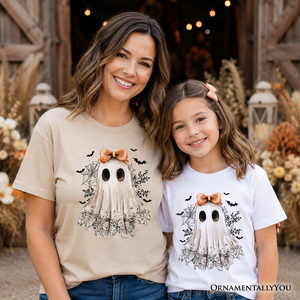 Kids Coquette Ghost T-Shirt, Cute Halloween Tee for Youth Girls — view 5