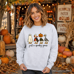 Just a Spooky Goose Sweatshirt, Funny Halloween Costumes Sweater — view 5