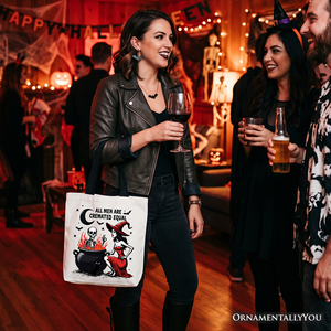 All Men Are Cremated Equal Halloween Tote Bag, Funny Witch — view 5