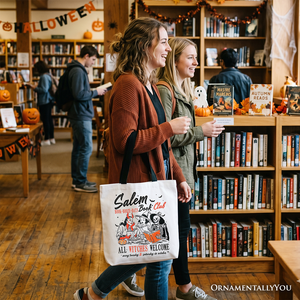 Salem Book Club Witches Tote Bag, Spooky Halloween Reading Girl Gift Shopper — view 5