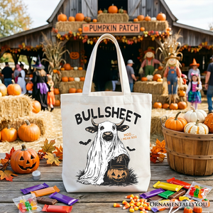 Bullsheet Halloween Bull Tote Bag, Hilarious Cow Gift Shopper for Trick-or-Treaters — view 5