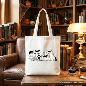 Cute Ghost Teacher Halloween Tote Bag, Retro Boo Spooky School Gift Shopper — view 5