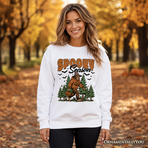Spooky Season Bigfoot Sweatshirt, Halloween Sasquatch Pumpkin Sweater — view 5