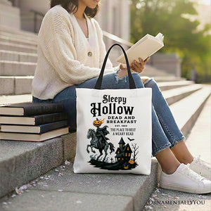 Headless Horseman Sleepy Hollow Halloween Canvas Tote Bag, Dead and Breakfast Retro Gift — view 6