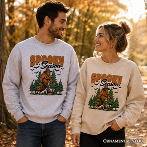 Spooky Season Bigfoot Sweatshirt, Halloween Sasquatch Pumpkin Sweater — view 6
