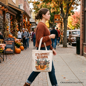 It's Spooky Season Y'all Tote Bag, Funny Western Halloween Gift Shopper for Pumpkin Cowboys — view 6