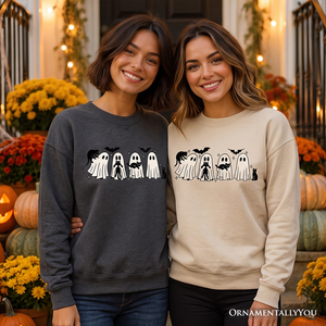 Ghosts and Cats Spooky Sweatshirt, Whimsical Halloween Sweater for Cozy Autumn Season — view 6