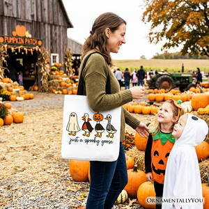 Just a Spooky Goose Tote Bag, Funny Halloween Costumes Gift Shopper — view 6