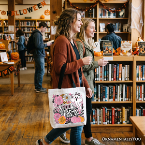 Spooky Teacher Neon Ghost Tote Bag, Retro Halloween Gift Shopper for Educators — view 6