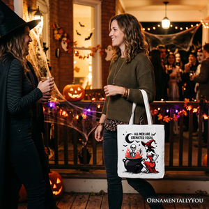 All Men Are Cremated Equal Halloween Tote Bag, Funny Witch — view 6