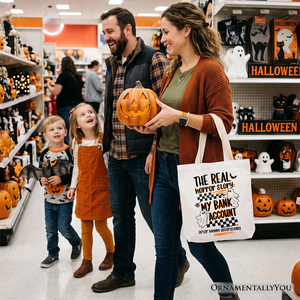 The Real Horror Story My Bank Account Tote Bag, Funny Halloween Decor Shopping Gift Shopper — view 6