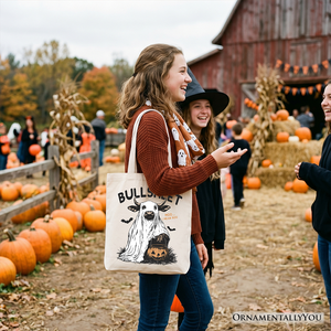 Bullsheet Halloween Bull Tote Bag, Hilarious Cow Gift Shopper for Trick-or-Treaters — view 7