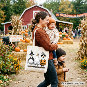 Haunting Honkers Goose Tote Bag, Funny Halloween Costumes Gift Shopper — view 7