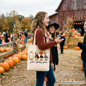 Just a Spooky Goose Tote Bag, Funny Halloween Costumes Gift Shopper — view 7