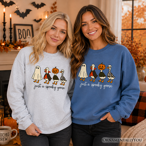 Just a Spooky Goose Sweatshirt, Funny Halloween Costumes Sweater — view 7