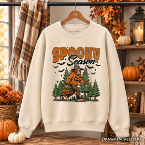 Spooky Season Bigfoot Sweatshirt, Halloween Sasquatch Pumpkin Sweater — view 7
