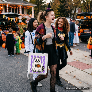 Ghost Costume Raccoon Tote Bag, Halloween Pumpkin Coffee Mug Gift Shopper — view 7