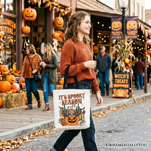 It's Spooky Season Y'all Tote Bag, Funny Western Halloween Gift Shopper for Pumpkin Cowboys — view 7