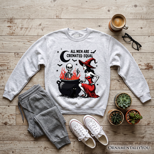 All Men Are Cremated Equal Halloween Sweatshirt, Funny Witch Sweater — view 9