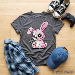 Kids Pink Zombies Bunny Cute T-Shirt, Cute Gothic Youth Halloween Tee — view 8