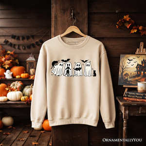 Ghosts and Cats Spooky Sweatshirt, Whimsical Halloween Sweater for Cozy Autumn Season — view 8