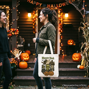 Monster Mash Classic Tote Bag, Halloween Monsters Gift Shopper for The Spooky Season — view 7