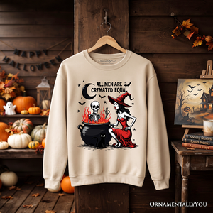 All Men Are Cremated Equal Halloween Sweatshirt, Funny Witch Sweater — view 10