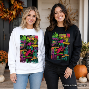 Horror Comic Classic Monsters Sweatshirt, Vintage Scary Halloween Sweater — view 6