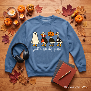 Just a Spooky Goose Sweatshirt, Funny Halloween Costumes Sweater — view 9