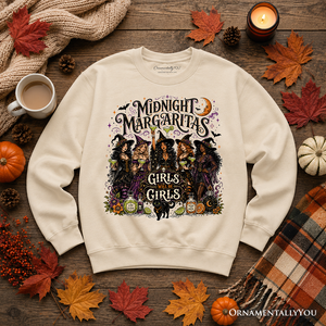 Midnight Margaritas Girls Will Be Girls Sweatshirt, Witch Coven Halloween Party Sweater — view 9