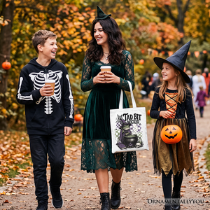 Tad Bit Wicked Frog Witch Tote Bag, Spooky Halloween Cauldron Gift Shopper — view 9