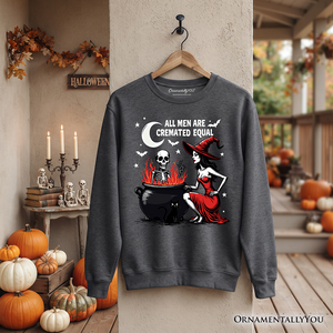 All Men Are Cremated Equal Halloween Sweatshirt, Funny Witch Sweater — view 11