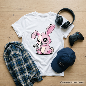 Kids Pink Zombies Bunny Cute T-Shirt, Cute Gothic Youth Halloween Tee — view 10