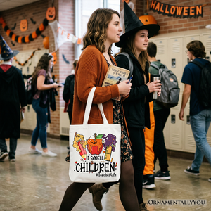 I Smell Children Witch Teacher Life Tote Bag, Back To School Halloween Gift Shopper — view 10