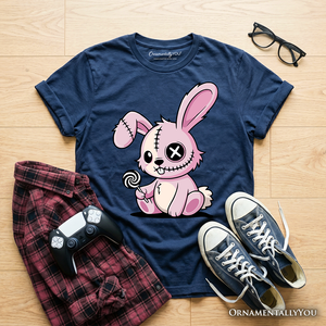 Kids Pink Zombies Bunny Cute T-Shirt, Cute Gothic Youth Halloween Tee — view 11
