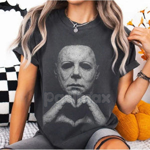 Funny Heart Graphic Tee – Retro Unisex T-Shirt for Horror Fans & Halloween Lovers, Spooky Season Gift — view 1