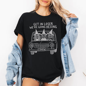 Get In Loser, We're Going Hexing Witches Halloween Coven Spooky Edition Graphic Tee — view 4