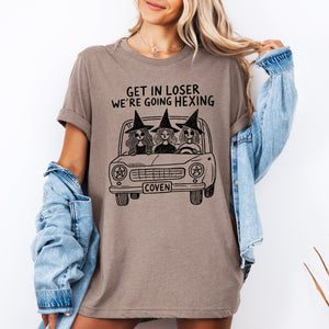 Get In Loser, We're Going Hexing Witches Halloween Coven Spooky Edition Graphic Tee — view 3
