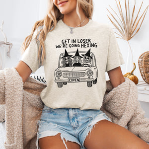 Get In Loser, We're Going Hexing Witches Halloween Coven Spooky Edition Graphic Tee — view 1