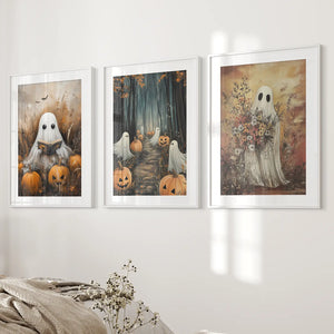 Ghosts Halloween Trendy Wall Art Poster Set Decor — view 4