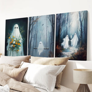 Cute Ghosts Halloween Art Print Gothic Decor Set — view 6