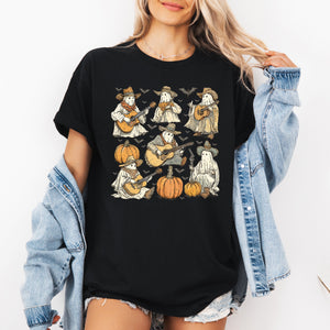 Ghost Cowboys Halloween Bats Spooky Haunted Night Parade Collection Edition Graphic Tee — view 2