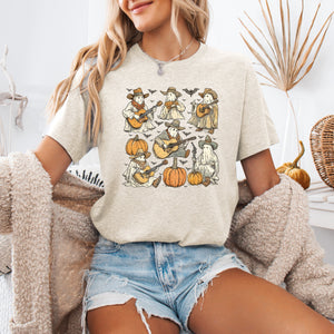 Ghost Cowboys Halloween Bats Spooky Haunted Night Parade Collection Edition Graphic Tee — view 3